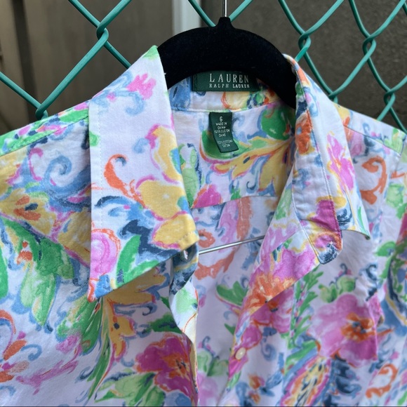 Ralph Lauren Paisley Peplum Floral Shirt M - Picture 2 of 12
